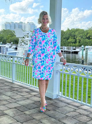 PINK PETALS SLEEVE DRESS