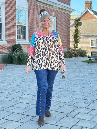 POLB Italian Cozy Leopard Sweater One Size Cathys Place