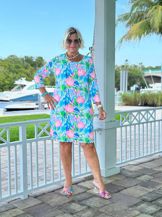 SEASHELL BEACH SLEEVE DRESS - Cathys Place