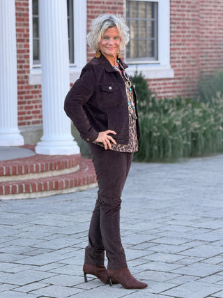 LULU B CHOCLATE VELOUR PANTS Cathys Place