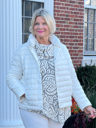 LULU-B IVORY FAUX FUR JACKET