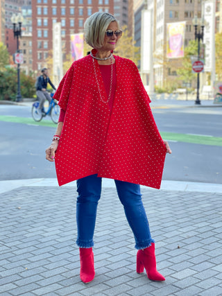 HOLIDAY RED BLING CAPE