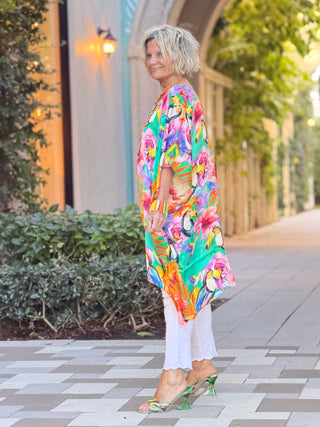 Artisan Orange Parrots Modal Kaftan KikiSol