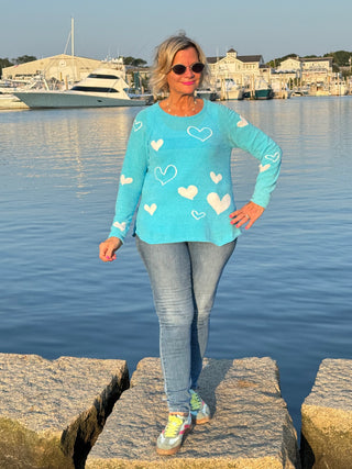 AQUA HEART CHENILLE SWEATER