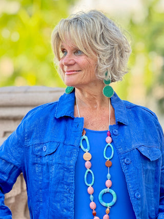 Lulu B Metallic Cobalt Linen Jacket LULU-B