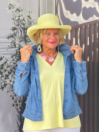 LULU-B CHAMBRAY BLUE LINEN JACKET