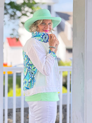 MINT MOSAIC LINEN JACKET TANGO MANGO