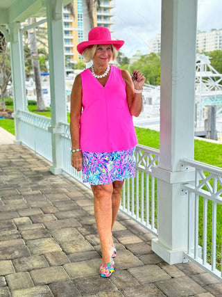 PINK PALM TREE SKORT