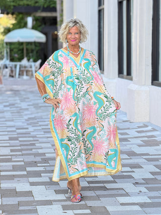 Seahorses Caftan Beach Dress WerkShoppe