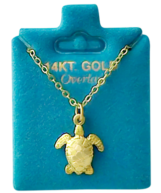 Made In USA Sea Turtle Necklace Gold or Silver