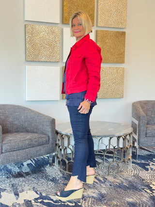 KEY WEST RED LINEN JACKET