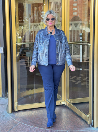 Navy Metallic Jacket