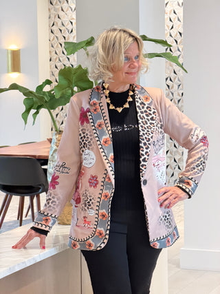 LUPA One Size Italian Parisian Chic Print Blazer  SHIPPING NOV 13-16 Cathys Place