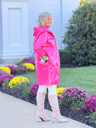 Polka Dot HOT PINK Posh Reversible Raincoat Cathys Place