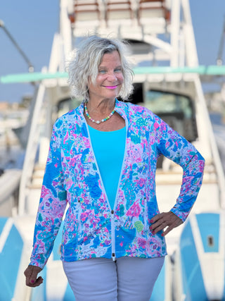 LULU-B PALM BEACH SPLASH FULL ZIPPER LULU-B