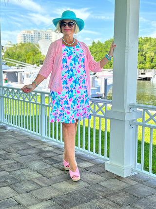 PINK PETALS HALTER RUFFLE