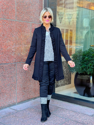 LULU-B ROUGED BLACK CARDIGAN