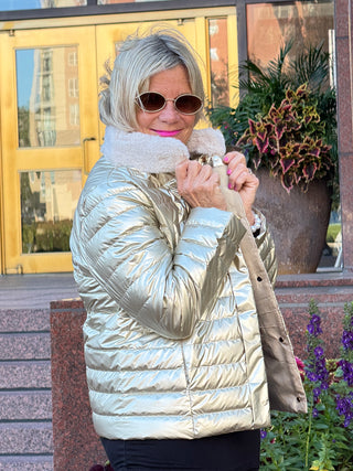 LULU-B PUFFER DOWN  FAUX FUR JACKET