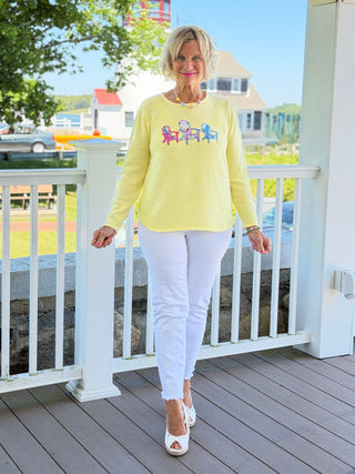 BEACH CLUB YELLOW ADIRONDACK SWEATER LULU-B