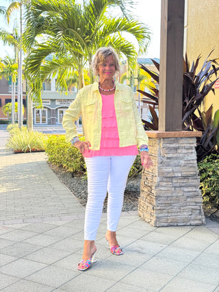 LULU-B CLEAR SHUNSHNE LINEN JACKET
