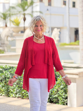LULU B RED MESH WRAP LULU b