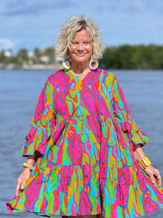 Multi Woodgrain Taos Dress Cathys Place