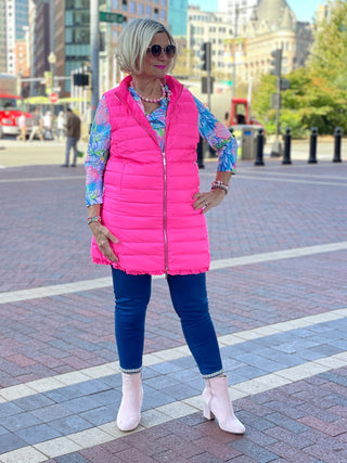 LULU-B HOT PINK PUFFER VEST