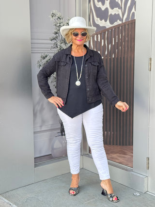 KEY WEST BLACK LINEN JACKET