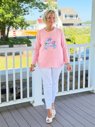 BEACH CLUB PINK CRAB SWEATER LULU-B