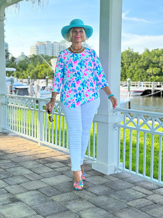 PINK PETALS ASYMMETRICAL TOP