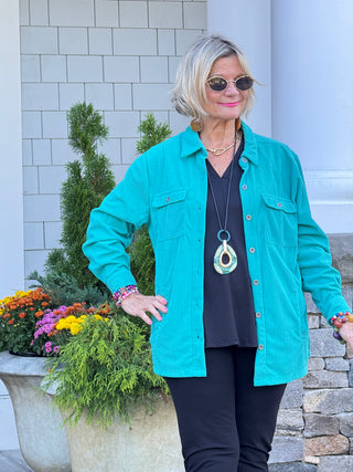 TEAL CORDUROY JACKET