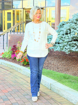 ETHYL SOFT POCKET CREAM SWEATER ETHYL JEANS