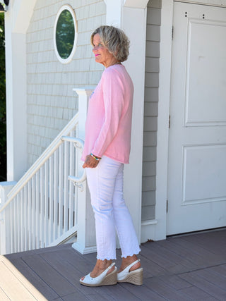 BEACH CLUB PINK ADIRONDACK SWEATER LULU-B