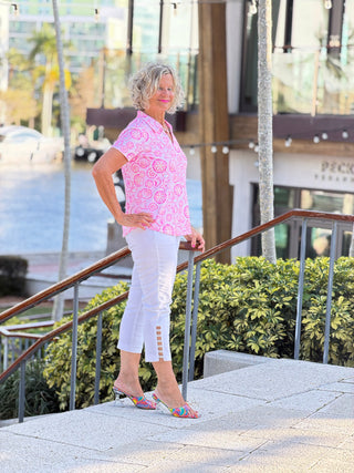 LULU B STARFISH HARBOR COLLAR SHORT SLEEVE LULU b