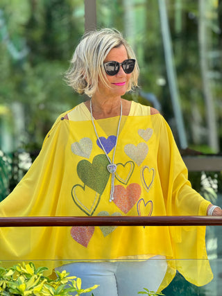 SWAROVSKI CRYSTAL YELLOW  HEART TOP