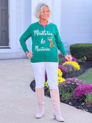 Women's Mistletoe And Martinis Embellished Sweater Cathys Place