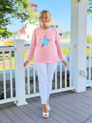 BEACH CLUB PINK STARFISH SWEATER LULU-B