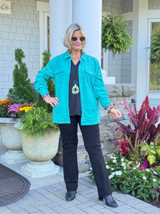 TEAL CORDUROY JACKET