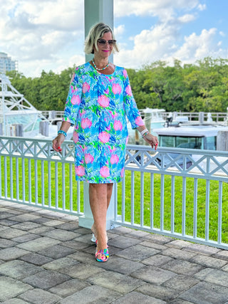 SEASHELL BEACH SLEEVE DRESS - Cathys Place