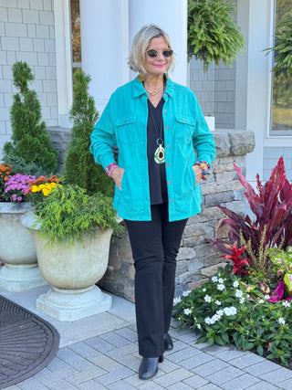 TEAL CORDUROY JACKET