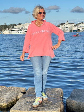 CHENILLE HOODED PEACH BEACH TIME