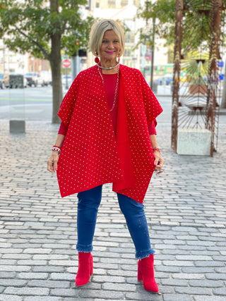 HOLIDAY RED BLING CAPE