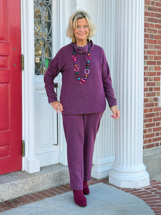 Women's Cozy Cowl Neck Solid Pullover Top FIG Cathys Place