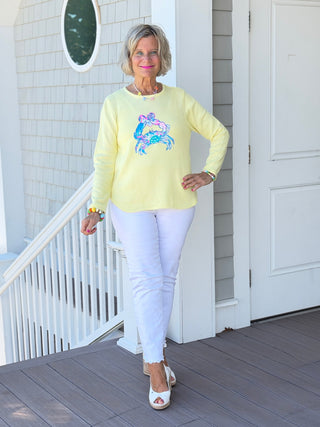 BEACH CLUB YELLOW CRAB SWEATER LULU-B