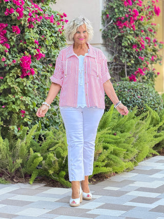 FRENCH RIVIERA RED SEERSUCKER JACKET Cathys Place