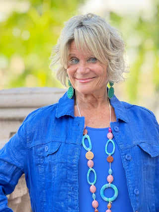 Lulu B Metallic Cobalt Linen Jacket LULU-B