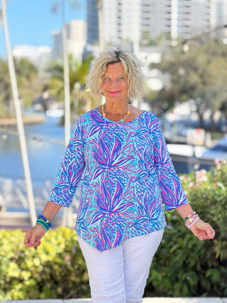 LULU B PALM ROYALE ASYMMETRIC TOP LULU-B