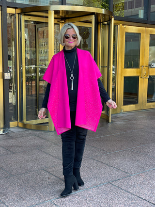 PINK BLING WINTER CAPE