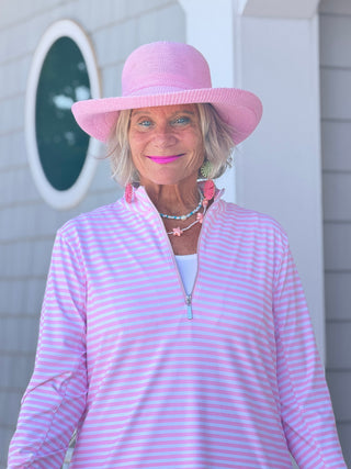 DOCKSIDE PRETTY PINK PINK HALF ZIPPER LULU-B