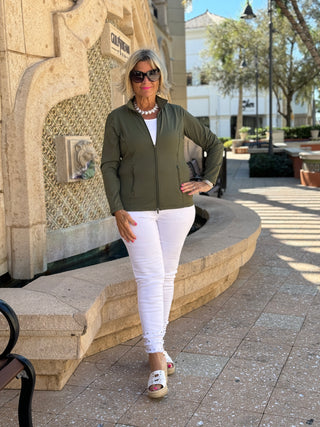 LULU-B OLIVE FULL ZIPPER JACKET